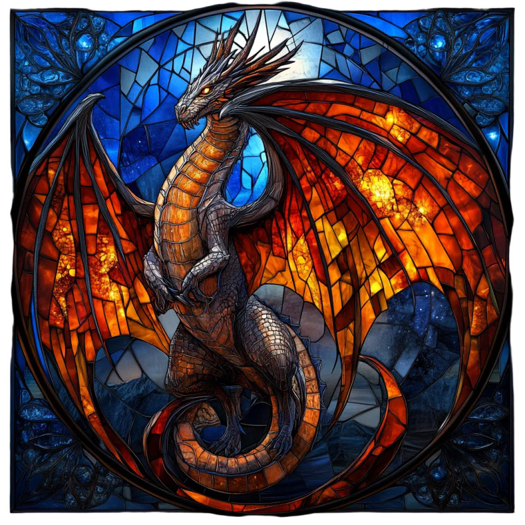 Crystal Dragon Artwork Vinyl Car Decal Sticker – Waterproof & UV-Resistant 8"