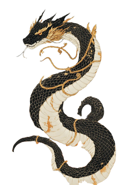 Golden Winged Serpent V2 Vinyl Car Decal Sticker – Waterproof & UV-Resistant 8"