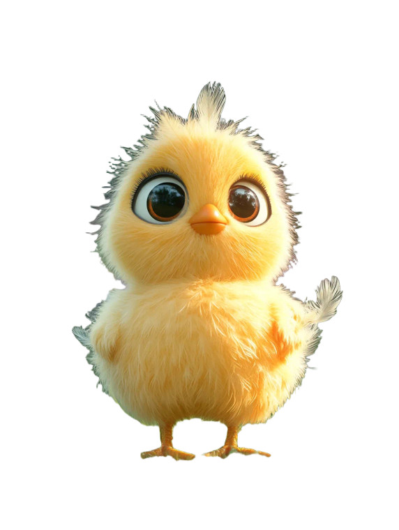 Fluffy Cartoon Chicken Vinyl Car Decal Sticker – Waterproof & UV-Resistant 8"