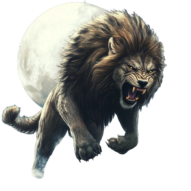 Lion-Wolf Hybrid Vinyl Car Decal Sticker – Waterproof & UV-Resistant 8"