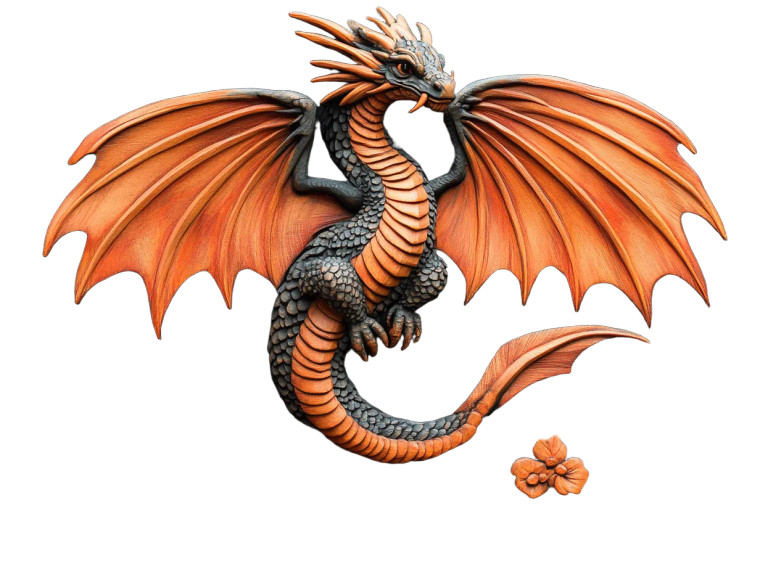 Dragon Wood Carving Vinyl Car Decal Sticker – Waterproof & UV-Resistant 8"