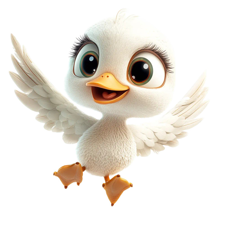 Cute Flying Duck V2 Vinyl Car Decal Sticker – Waterproof & UV-Resistant 8"