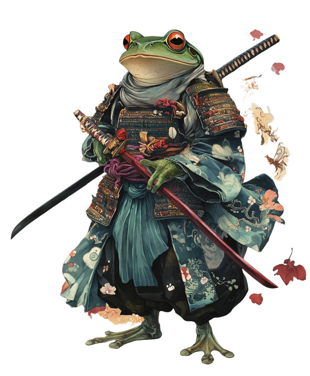 Frog Samurai V9 Vinyl Car Decal Sticker – Waterproof & UV-Resistant 8"