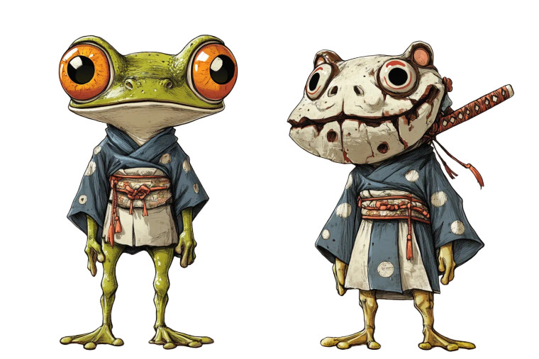 Samurai Frog Demon Vinyl Car Decal Sticker – Waterproof & UV-Resistant 8"