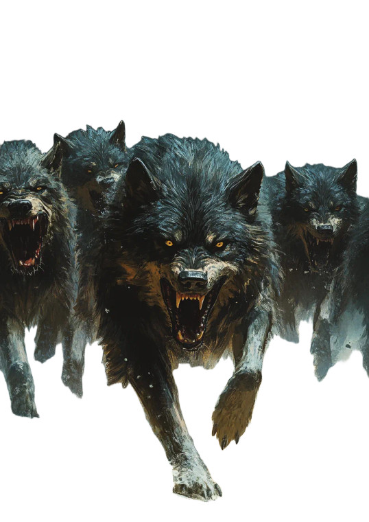 Menacing Wolf Pack Vinyl Car Decal Sticker – Waterproof & UV-Resistant 8"