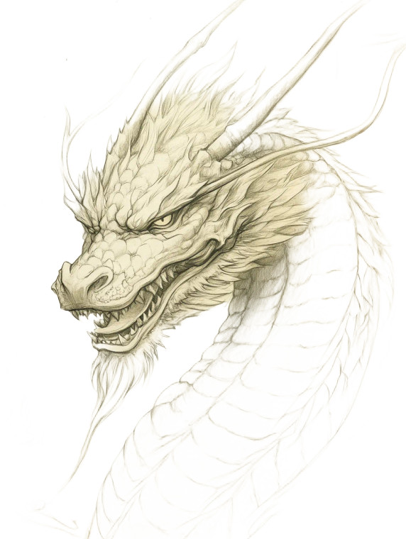 Eastern Dragon Sketch Vinyl Car Decal Sticker – Waterproof & UV-Resistant 8"