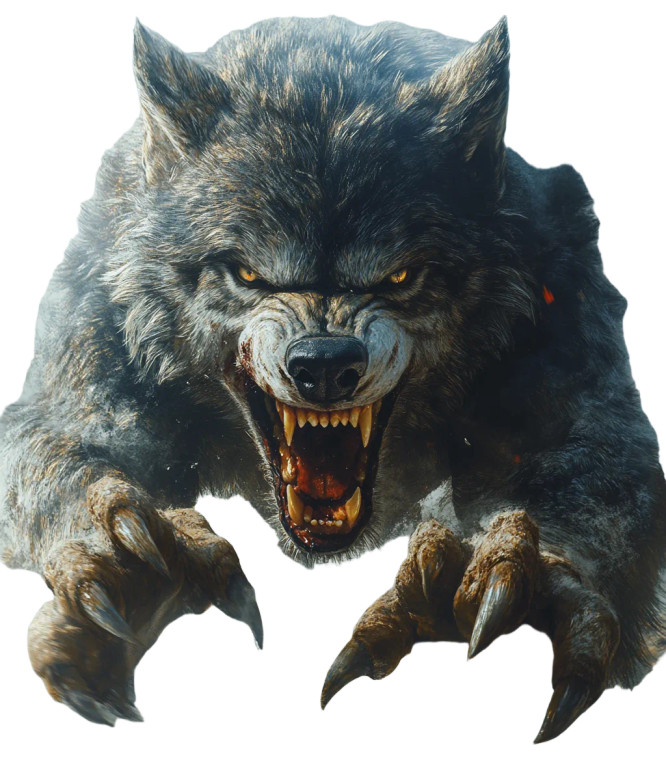 Snarling Werewolf Leap Vinyl Car Decal Sticker – Waterproof & UV-Resistant 8"