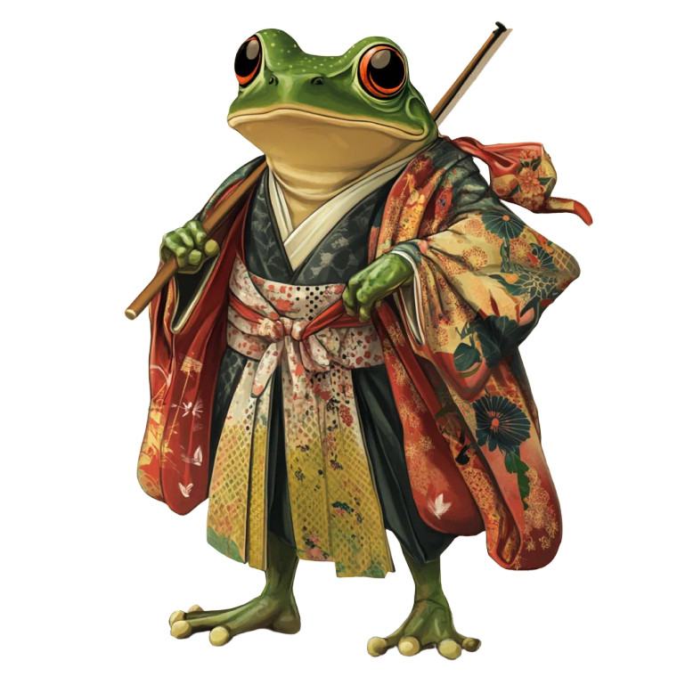Frog Kabuki Actor Vinyl Car Decal Sticker – Waterproof & UV-Resistant 8"