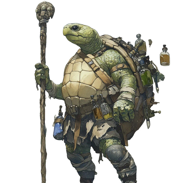 Turtle Man Alchemist Vinyl Car Decal Sticker – Waterproof & UV-Resistant 8"