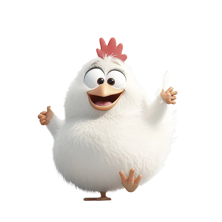 Happy Cartoon Chicken Vinyl Car Decal Sticker – Waterproof & UV-Resistant 8"