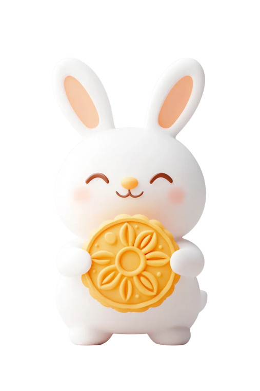 Rabbit With Mooncake Vinyl Car Decal Sticker – Waterproof & UV-Resistant 8"