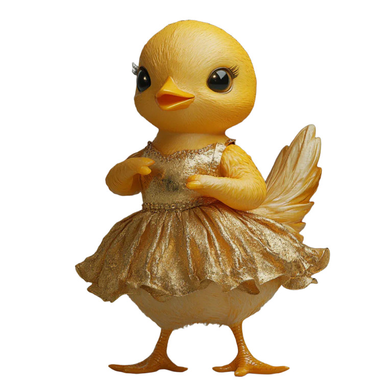 Golden Breakdancing Chicken Vinyl Car Decal Sticker – Waterproof & UV-Resistant 8"