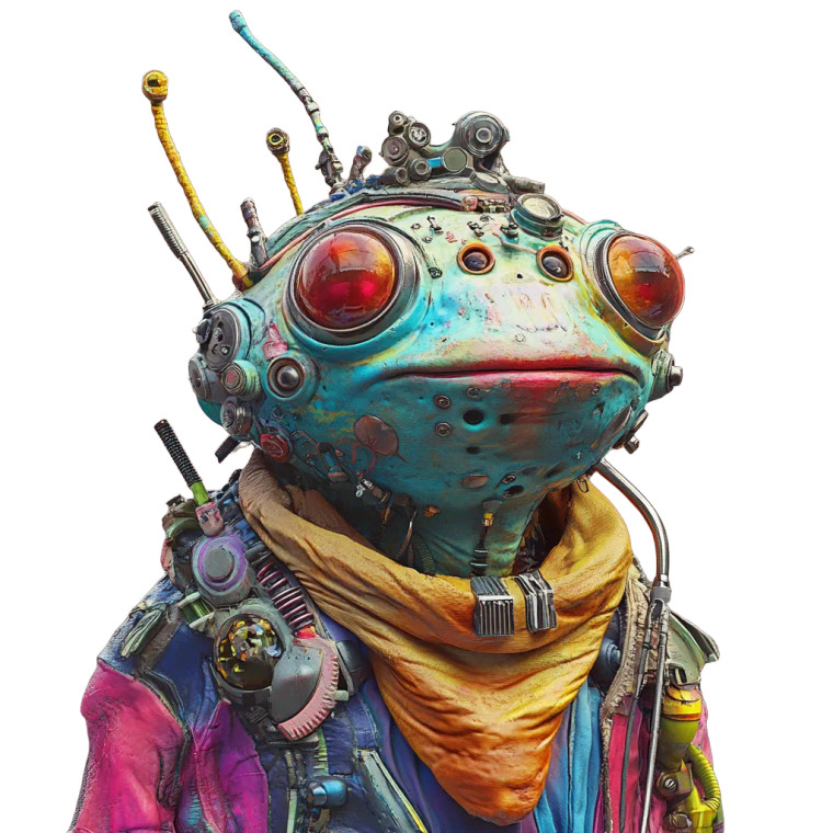 Punk Futuristic Mascot Vinyl Car Decal Sticker – Waterproof & UV-Resistant 8"