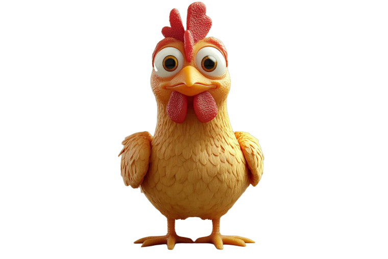 Chicken Mascot Vinyl Car Decal Sticker – Waterproof & UV-Resistant 8"
