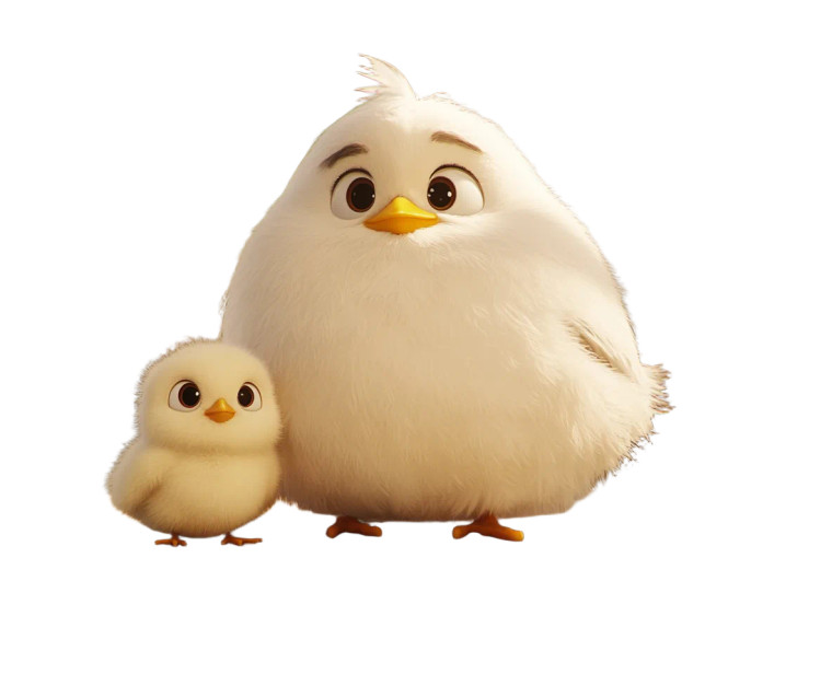 Fluffy Bird Duo Vinyl Car Decal Sticker – Waterproof & UV-Resistant 8"