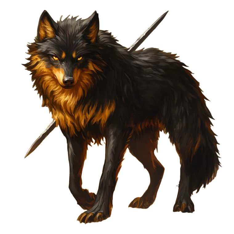 Golden Vulpine Wolf Vinyl Car Decal Sticker – Waterproof & UV-Resistant 8"
