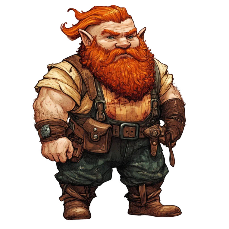 Red-Haired Dwarf Vinyl Car Decal Sticker – Waterproof & UV-Resistant 8"