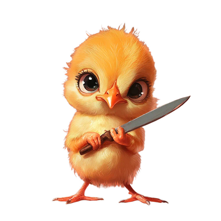 Cute Baby Hen Vinyl Car Decal Sticker – Waterproof & UV-Resistant 8"