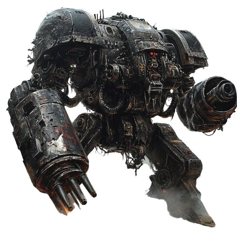 Grimdark Battle Mech Vinyl Car Decal Sticker – Waterproof & UV-Resistant 8"