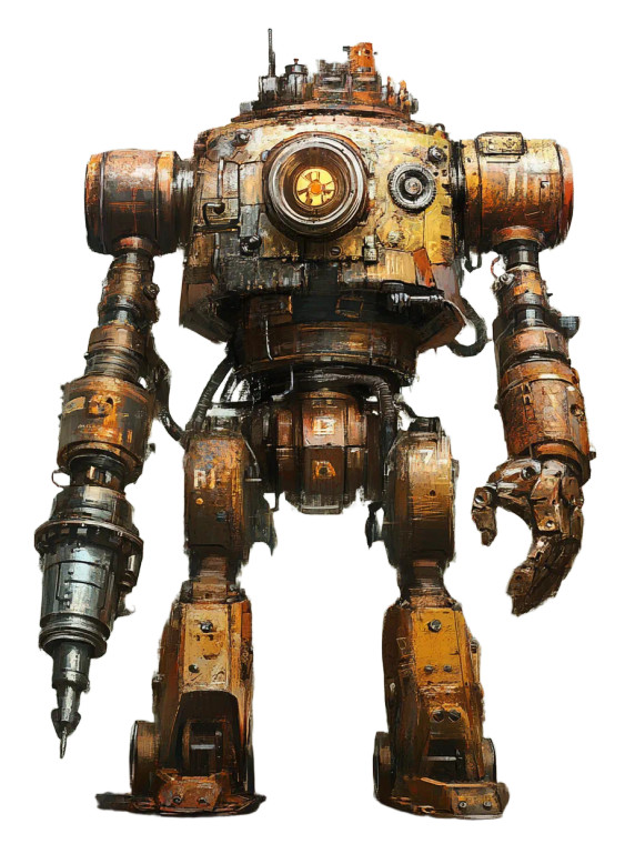 Steampunk Drill Robot Vinyl Car Decal Sticker – Waterproof & UV-Resistant 8"