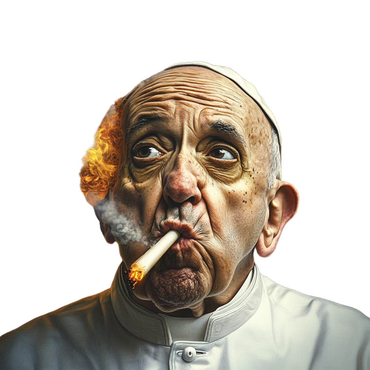 Papa Francesco Fire Vinyl Car Decal Sticker – Waterproof & UV-Resistant 8"