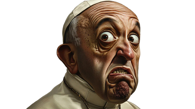 Disgusted Pope Francis Vinyl Car Decal Sticker – Waterproof & UV-Resistant 8"
