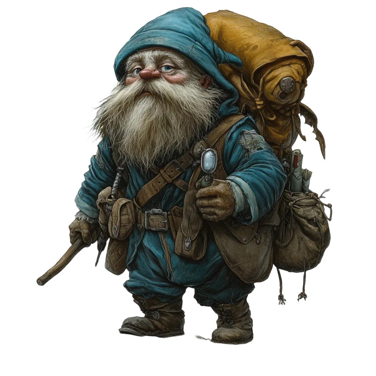 Deep Gnome Explorer Vinyl Car Decal Sticker – Waterproof & UV-Resistant 8"