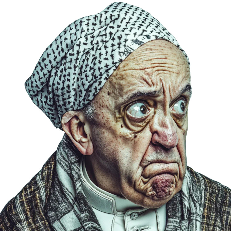 Pope With Keffiyeh Vinyl Car Decal Sticker – Waterproof & UV-Resistant 8"