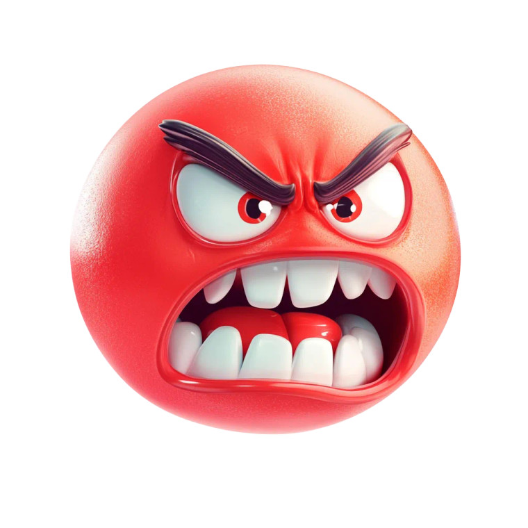 Angry Red Emoji V2 Vinyl Car Decal Sticker – Waterproof & UV-Resistant 8"