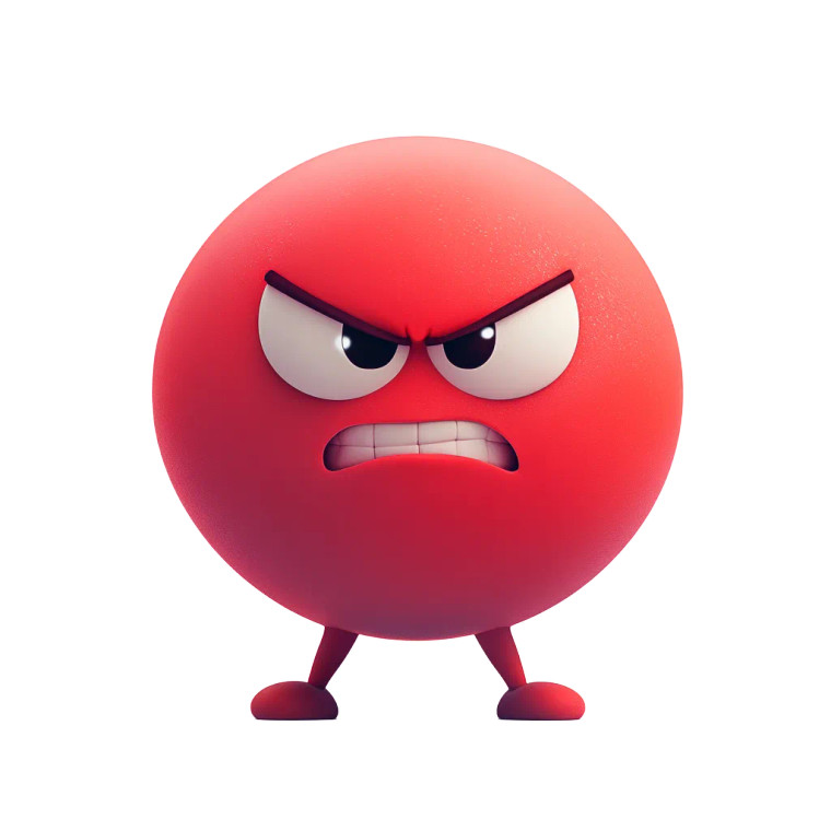 Red Angry Emoji Vinyl Car Decal Sticker – Waterproof & UV-Resistant 8"