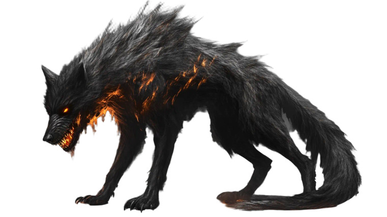 Demonic Wolf Concept Vinyl Car Decal Sticker – Waterproof & UV-Resistant 8"