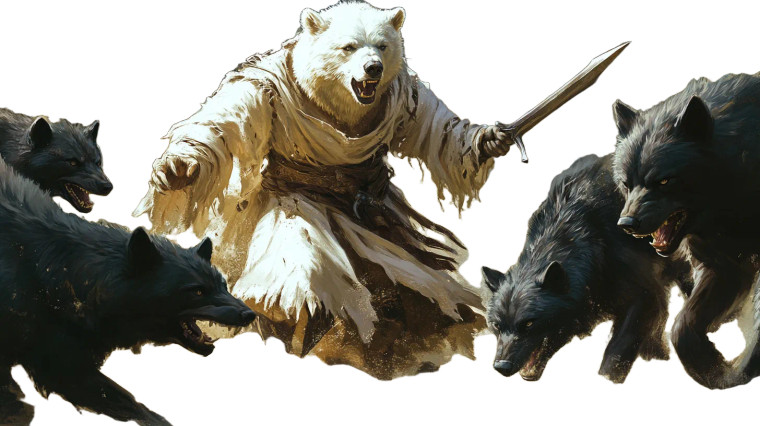 White Bearman Fight Vinyl Car Decal Sticker – Waterproof & UV-Resistant 8"