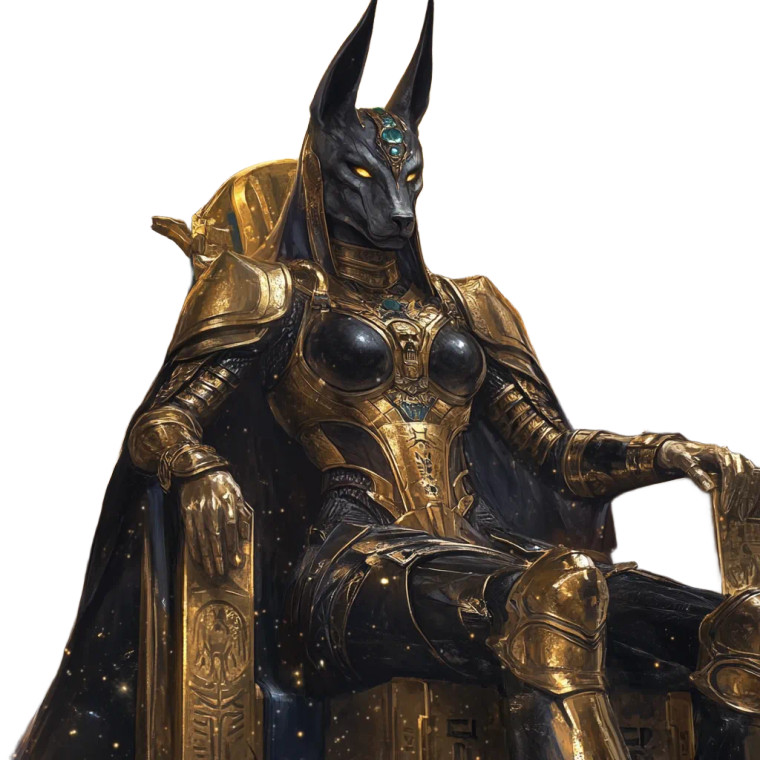 Female Anubis Empress Vinyl Car Decal Sticker – Waterproof & UV-Resistant 8"