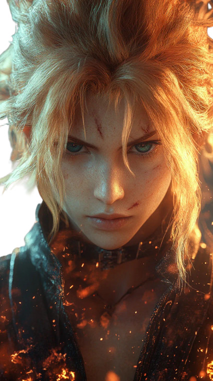 Final Fantasy Cloud V2 Vinyl Car Decal Sticker – Waterproof & UV-Resistant 8"