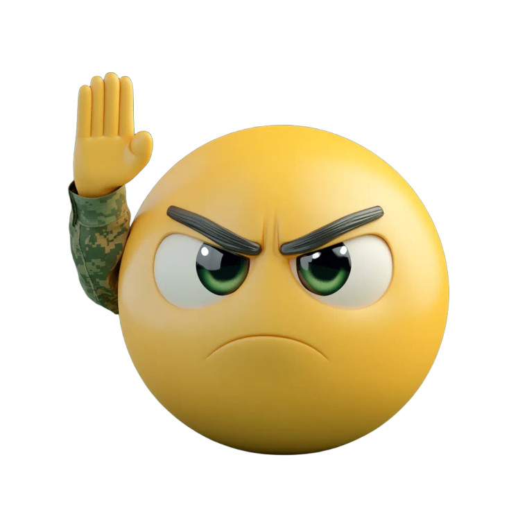 Saluting Emoji Face Vinyl Car Decal Sticker – Waterproof & UV-Resistant 8"