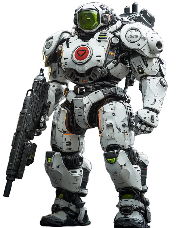 White Grey Mech Vinyl Car Decal Sticker – Waterproof & UV-Resistant 8"