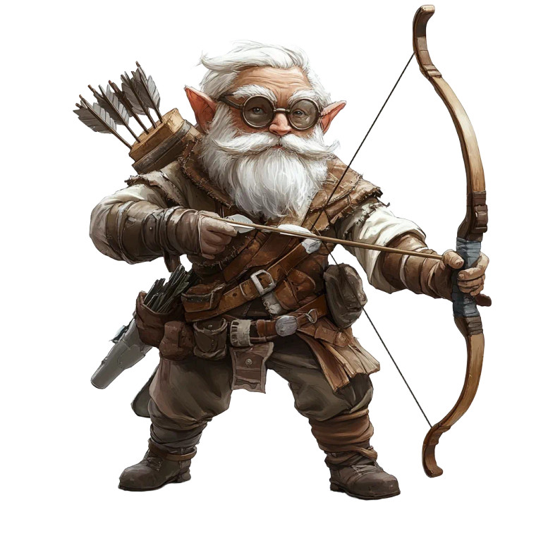 Gnome Arcane Archer Vinyl Car Decal Sticker – Waterproof & UV-Resistant 8"