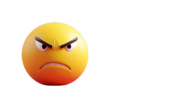 Angry Emoji Ball Vinyl Car Decal Sticker – Waterproof & UV-Resistant 8"