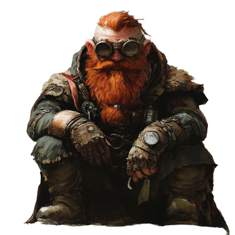 Red-Bearded Dwarf Engineer Vinyl Car Decal Sticker – Waterproof & UV-Resistant 8"