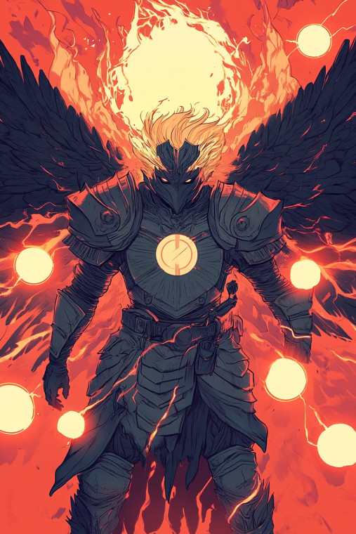 Fallen Angel Warrior V4 Vinyl Car Decal Sticker – Waterproof & UV-Resistant 8"