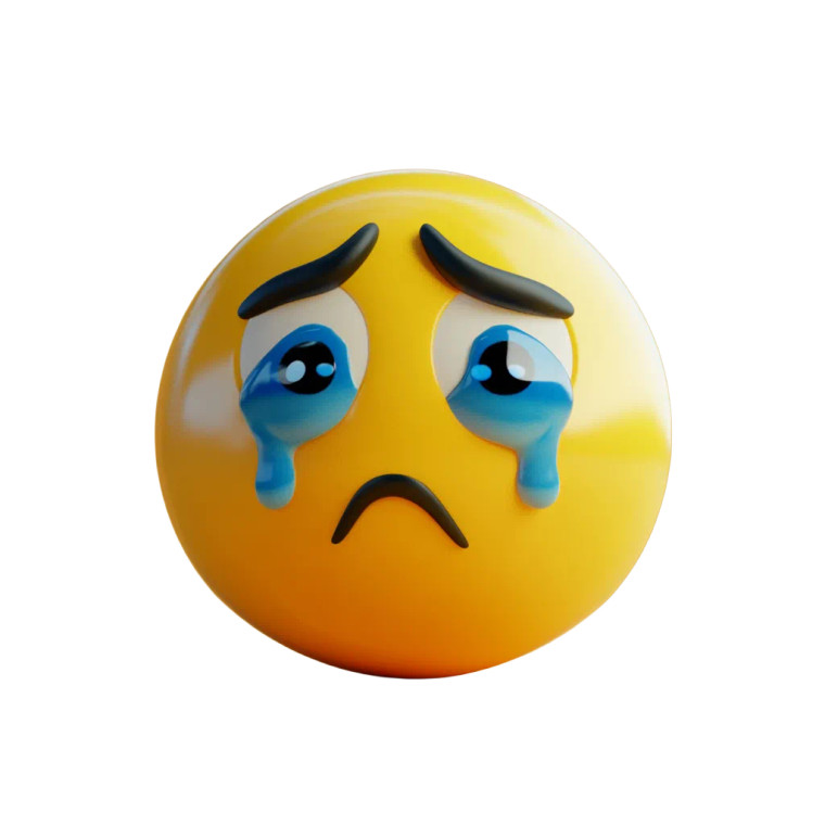 Crying Emoji Render Vinyl Car Decal Sticker – Waterproof & UV-Resistant 8"