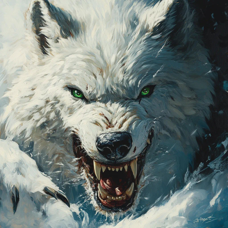 White Dire Wolf Vinyl Car Decal Sticker – Waterproof & UV-Resistant 8"