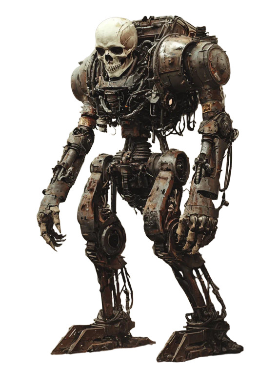 Biomech Skull Warrior Vinyl Car Decal Sticker – Waterproof & UV-Resistant 8"