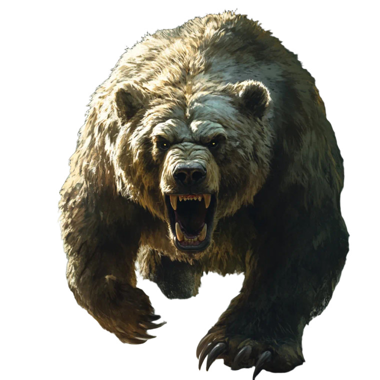 Angry Cave Bear V2 Vinyl Car Decal Sticker – Waterproof & UV-Resistant 8"