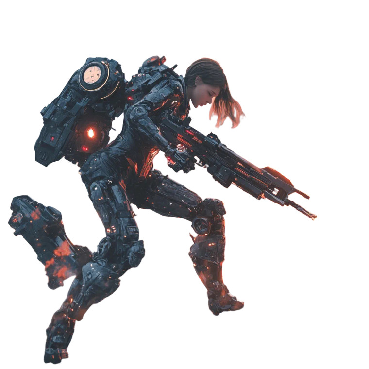 Mecha Warrior Battle Vinyl Car Decal Sticker – Waterproof & UV-Resistant 8"