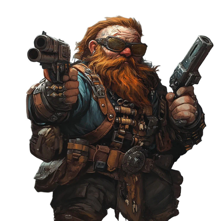 Fantasy Dwarf Artificer V2 Vinyl Car Decal Sticker – Waterproof & UV-Resistant 8"