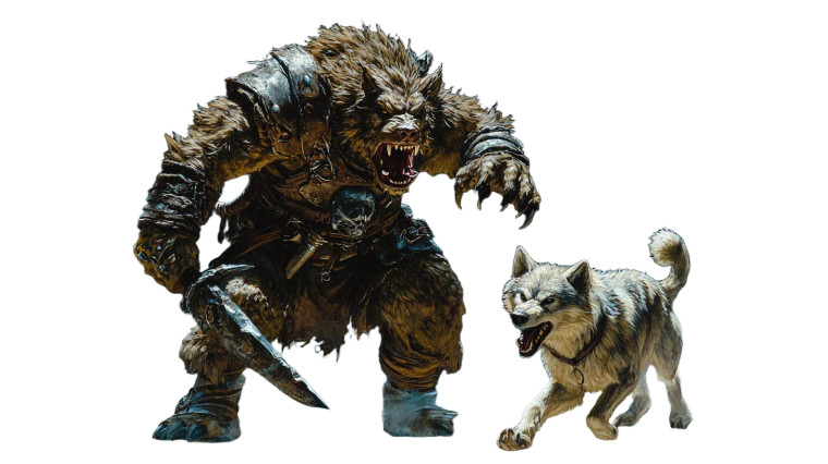 Enraged Bugbear & Wolf Vinyl Car Decal Sticker – Waterproof & UV-Resistant 8"