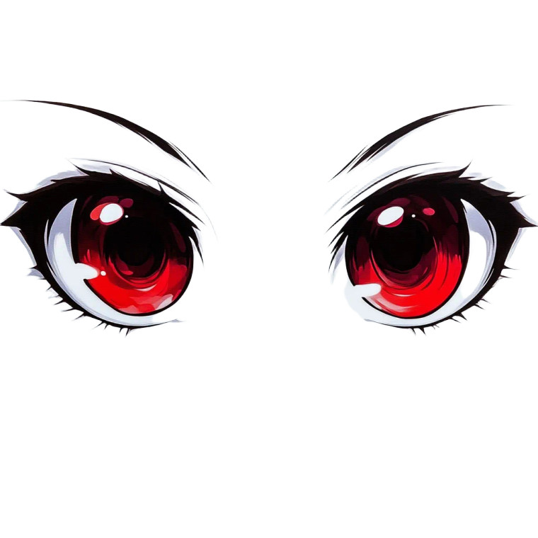 Big Anime Eyes Vinyl Car Decal Sticker – Waterproof & UV-Resistant 8"