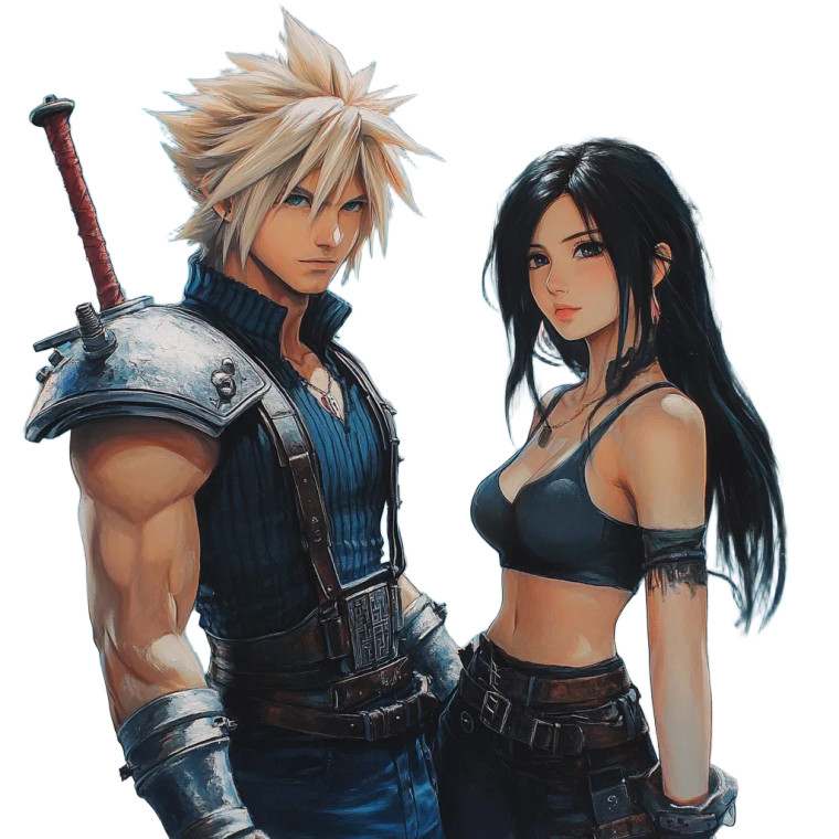 Cloud And Tifa Vinyl Car Decal Sticker – Waterproof & UV-Resistant 8"