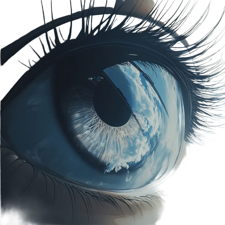 Anime Eye Reflection Vinyl Car Decal Sticker – Waterproof & UV-Resistant 8"